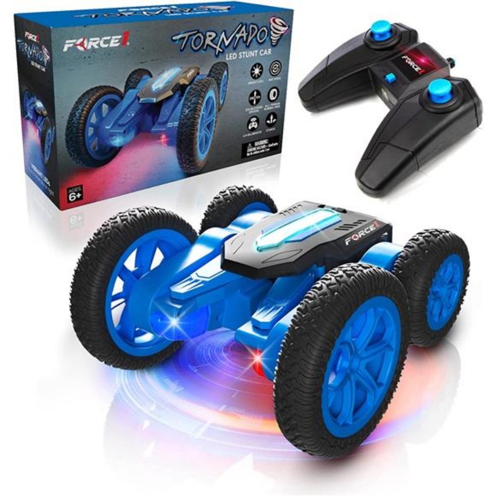 Force1 Tornado LED Remote Control Car for Kids - Double Sided Fast RC Car